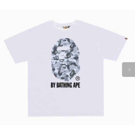 White BAPE Grey Camo Ape Head T-Shirt